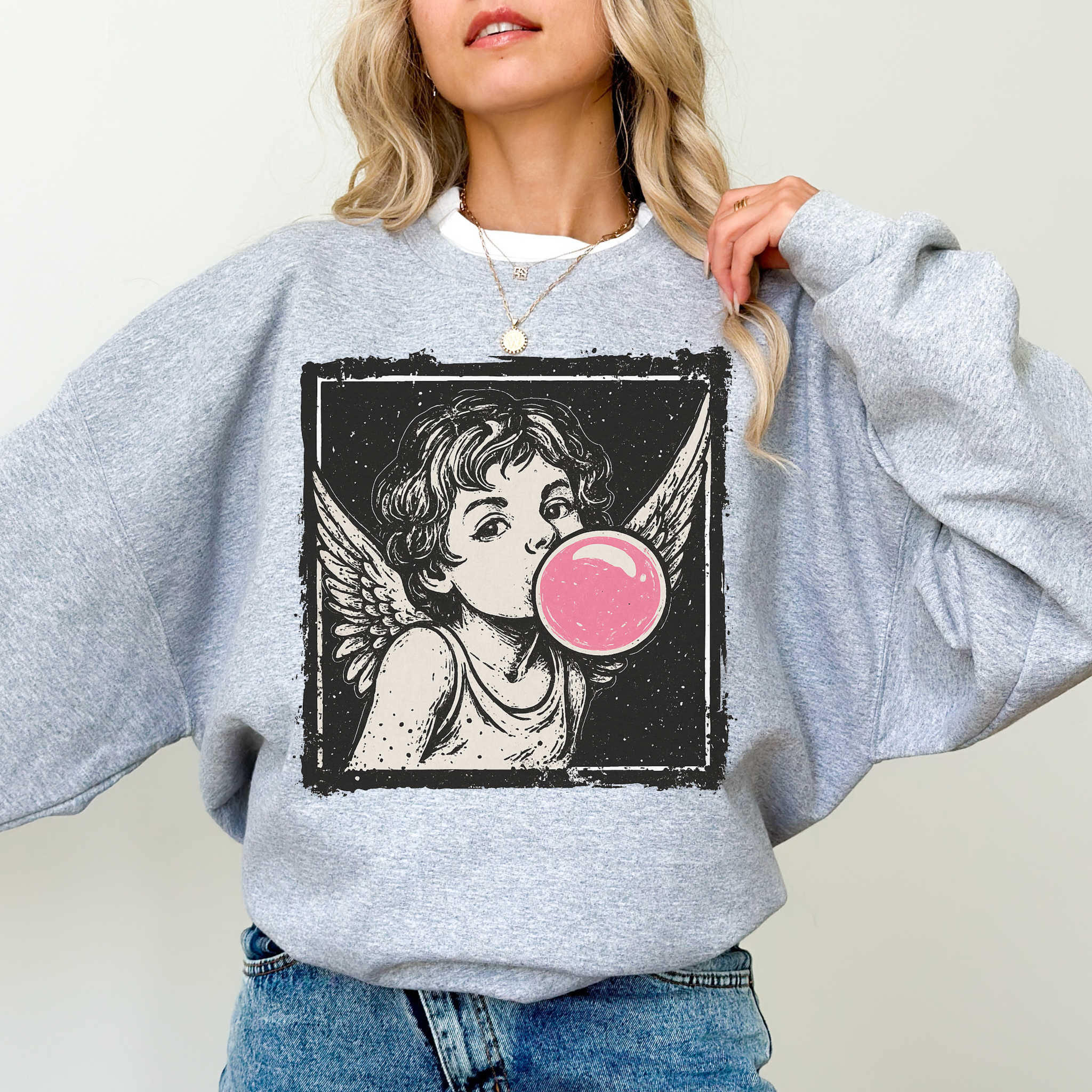 Vintage Cupid Bubblegum Graphic Crewneck