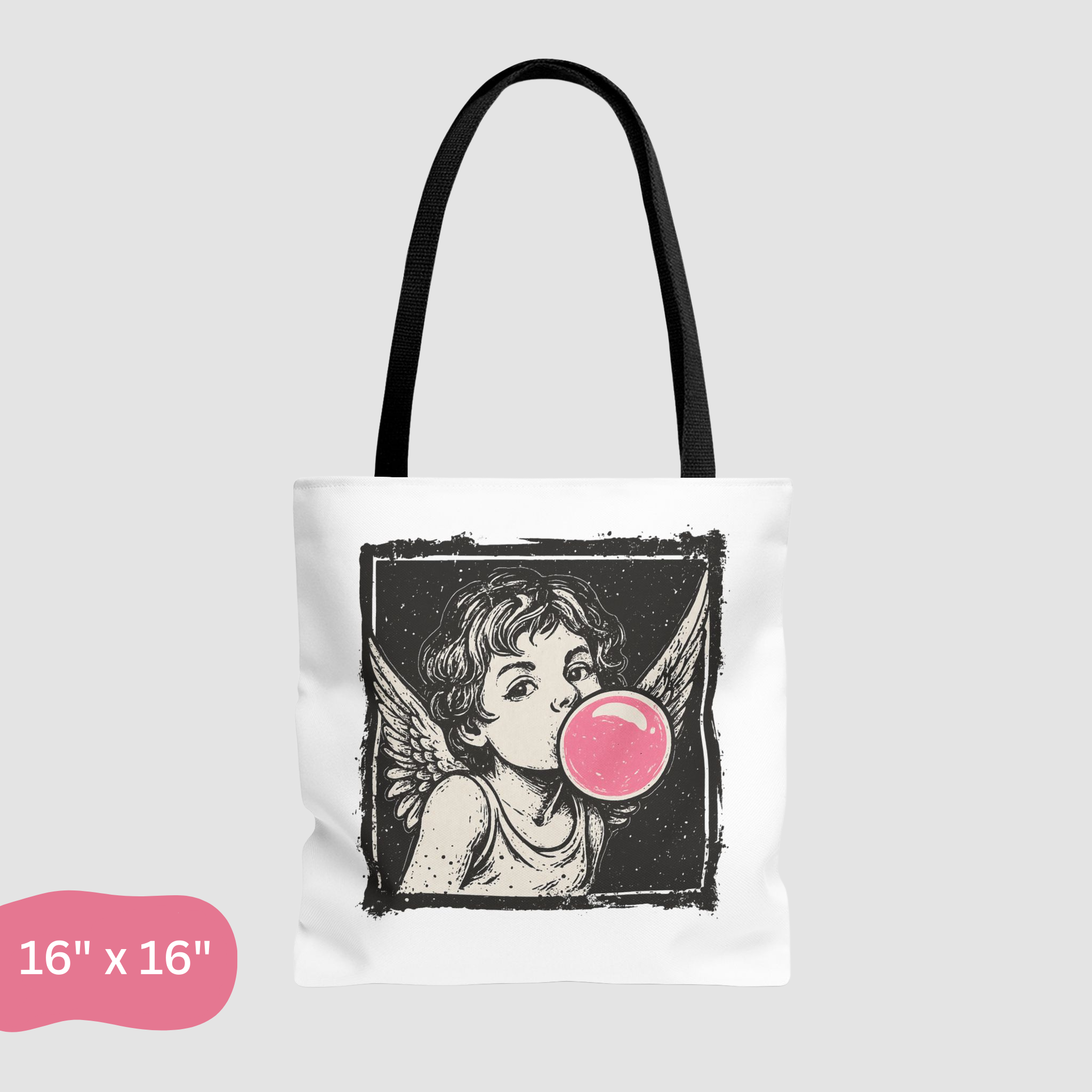 Vintage Cupid Bubblegum Graphic Tote Bag