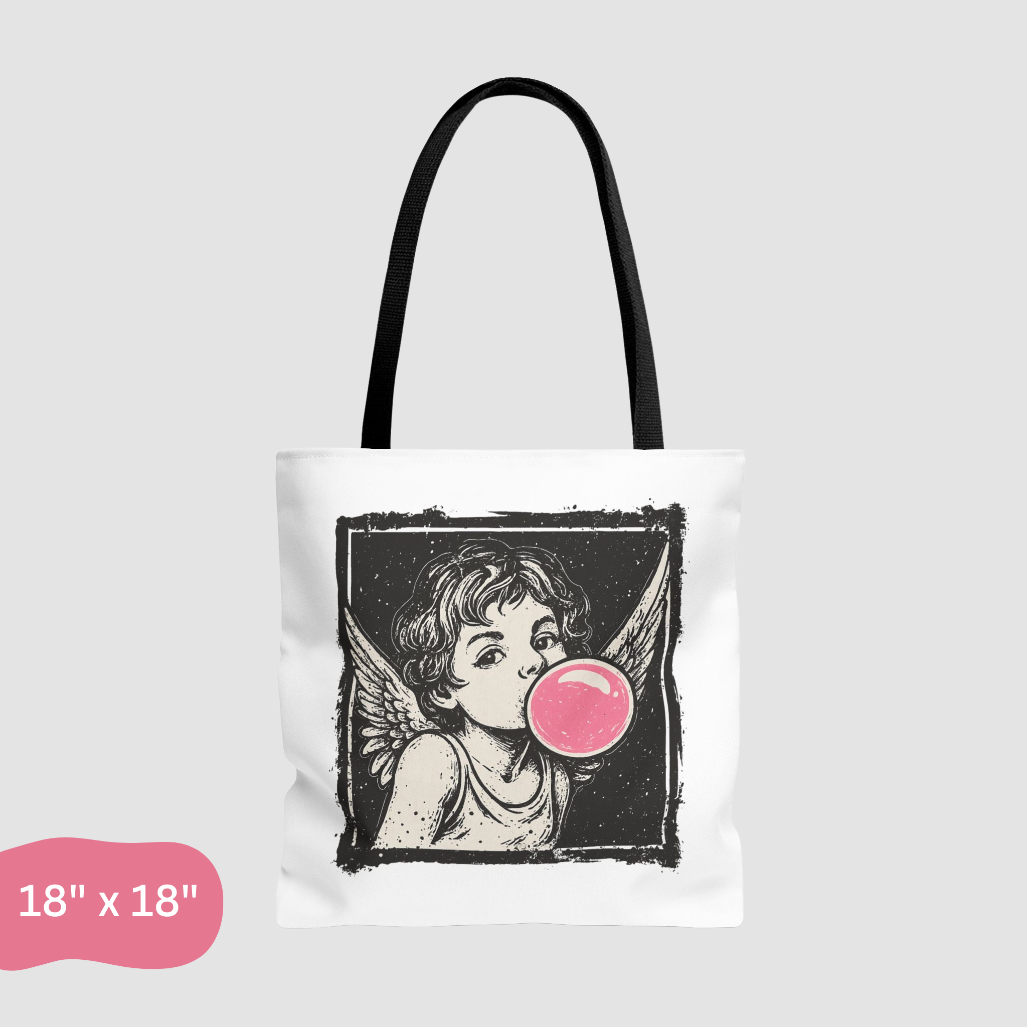 Vintage Cupid Bubblegum Graphic Tote Bag