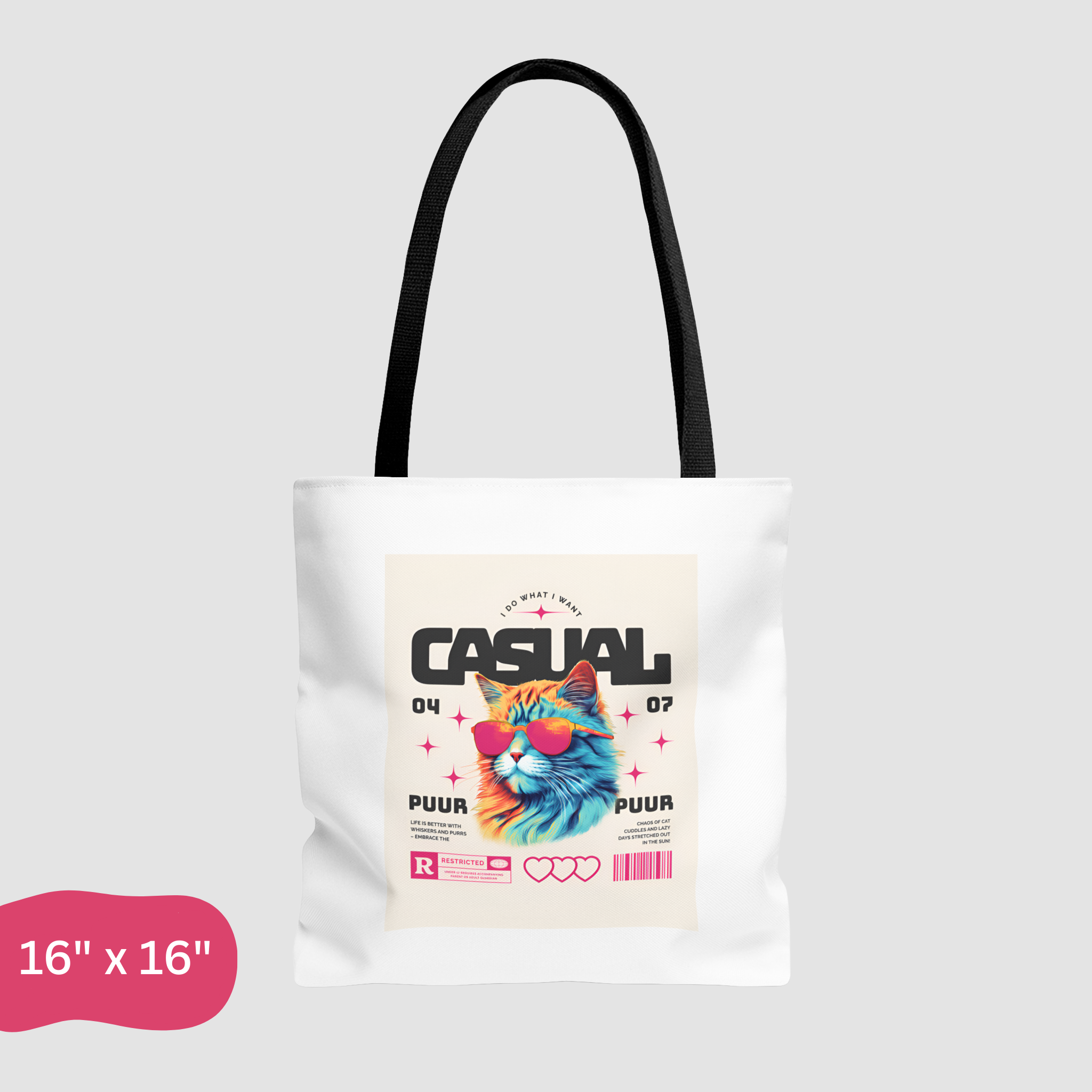 Casual Cat “I Do What I Want” Tote Bag