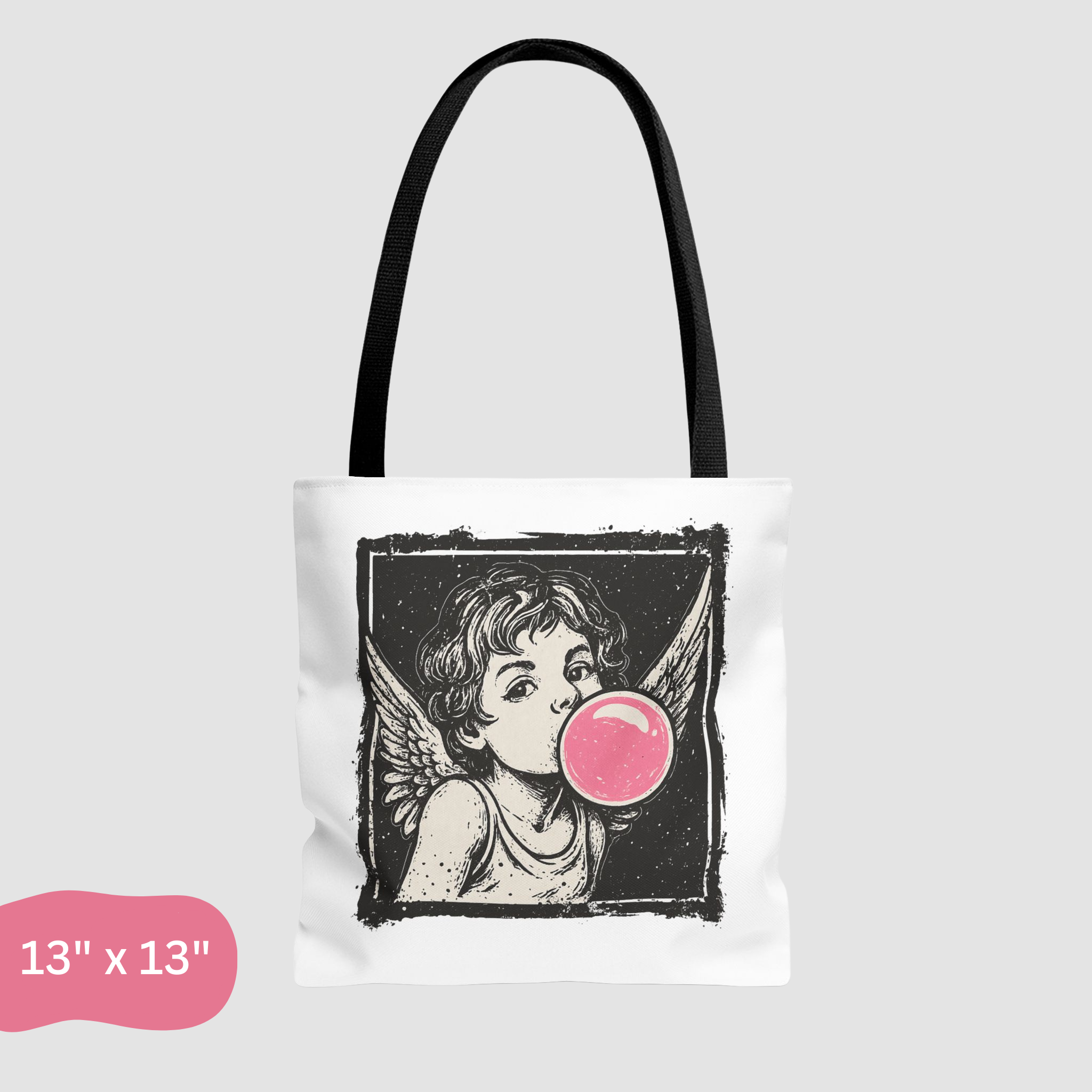 Vintage Cupid Bubblegum Graphic Tote Bag