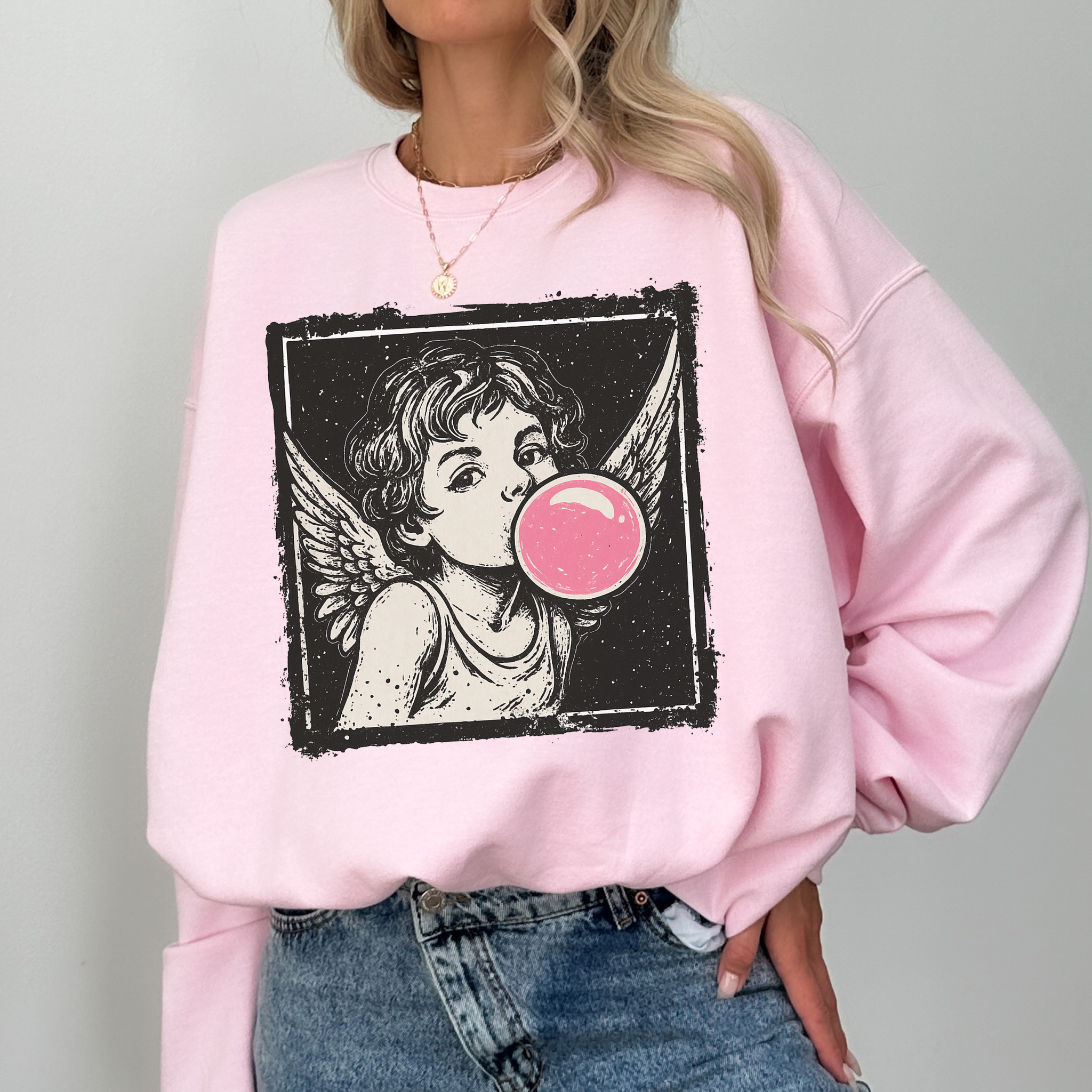 Vintage Cupid Bubblegum Graphic Crewneck